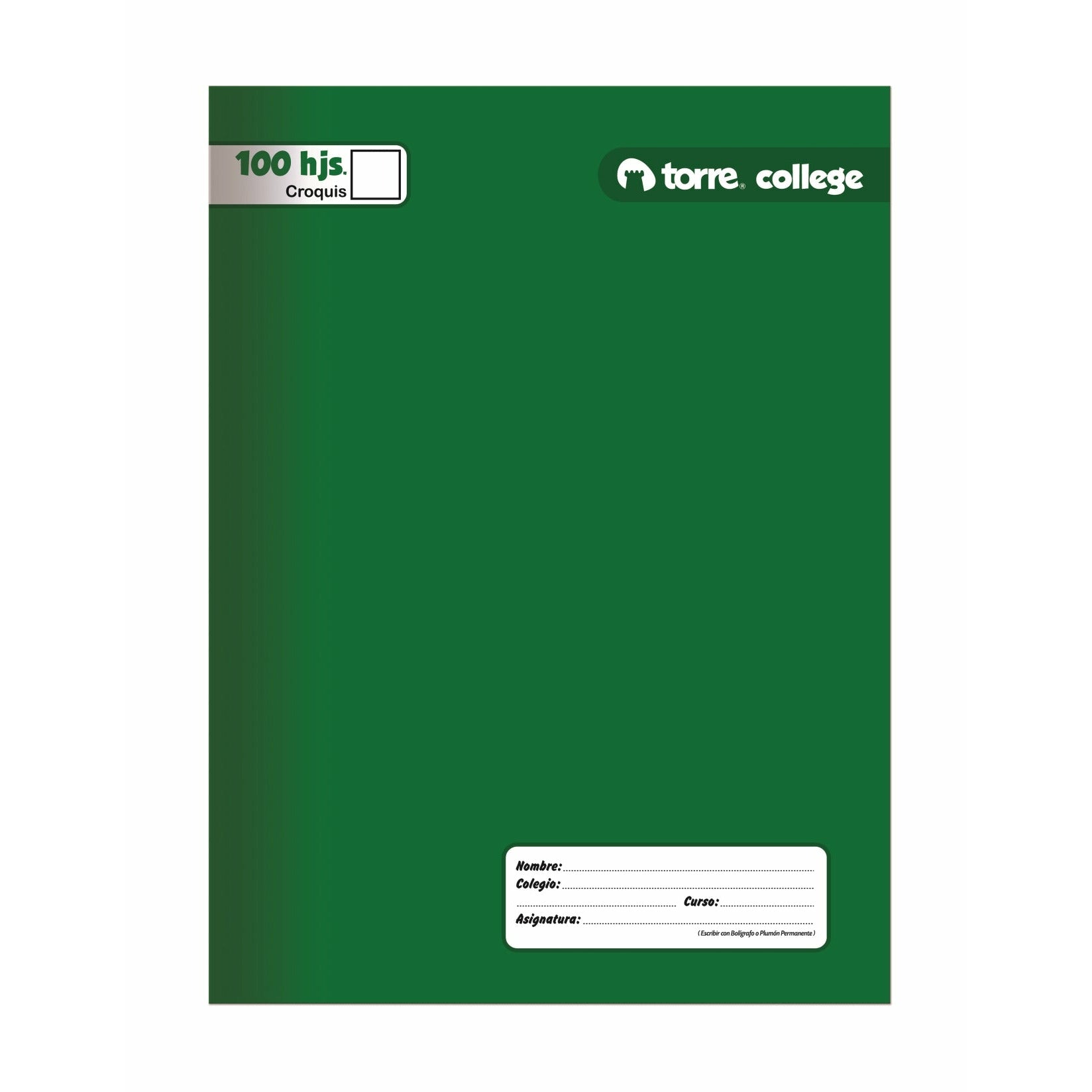 Cuaderno college torre croquis 100hj unid