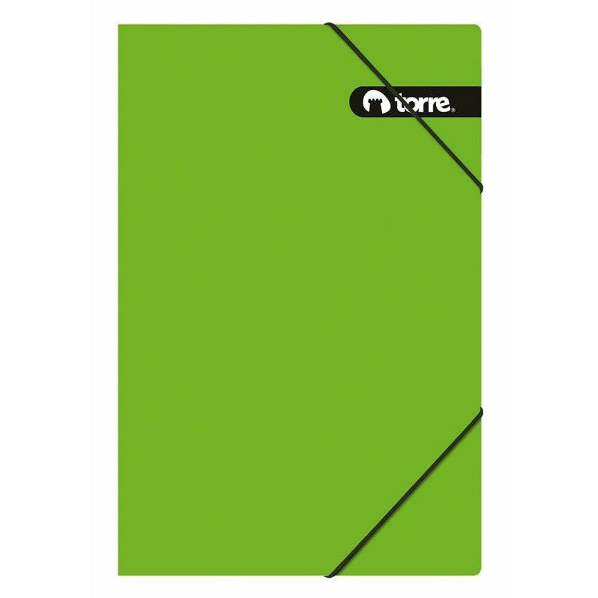 Carpeta oficio cartera c/elastico verde torre