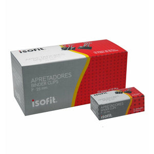 Apretador doble clip Isofit 25 mm caja x 12