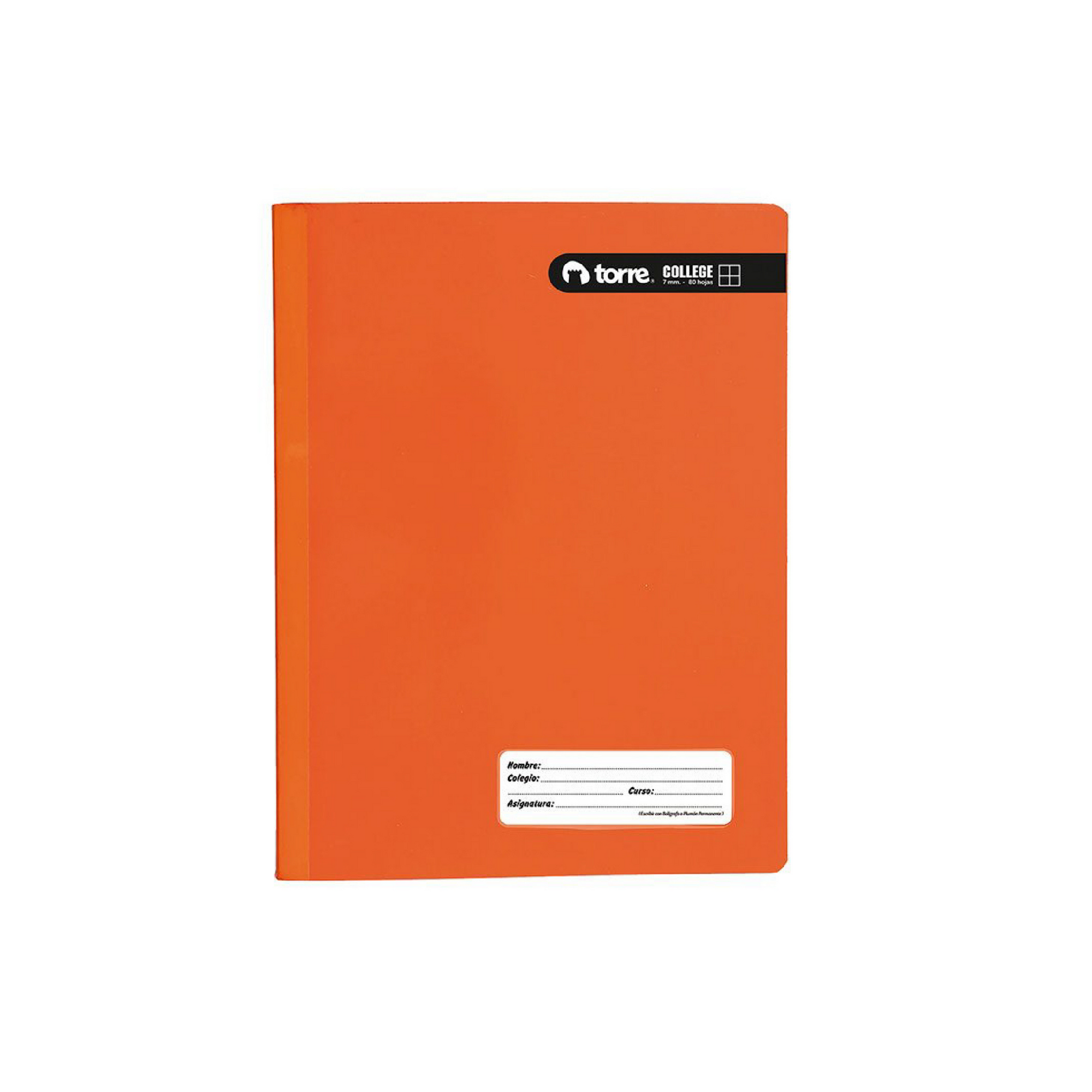 Cuaderno college torre color360 7mm 100hj naranja