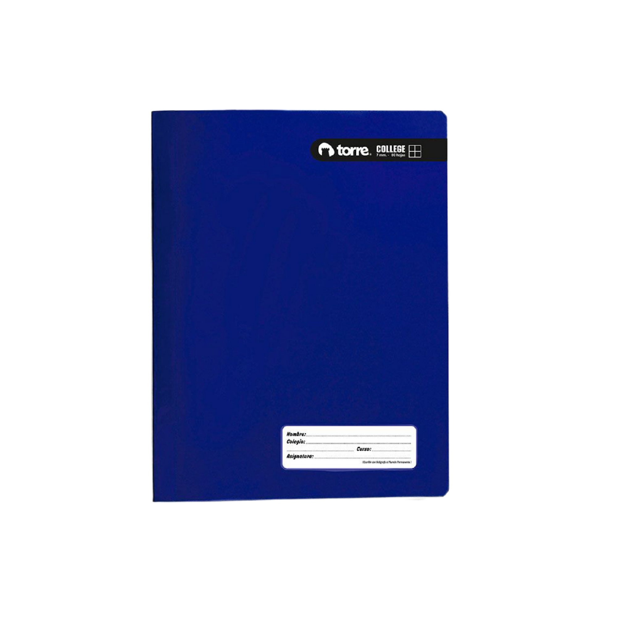 Cuaderno college torre color360 7mm 100hj azul
