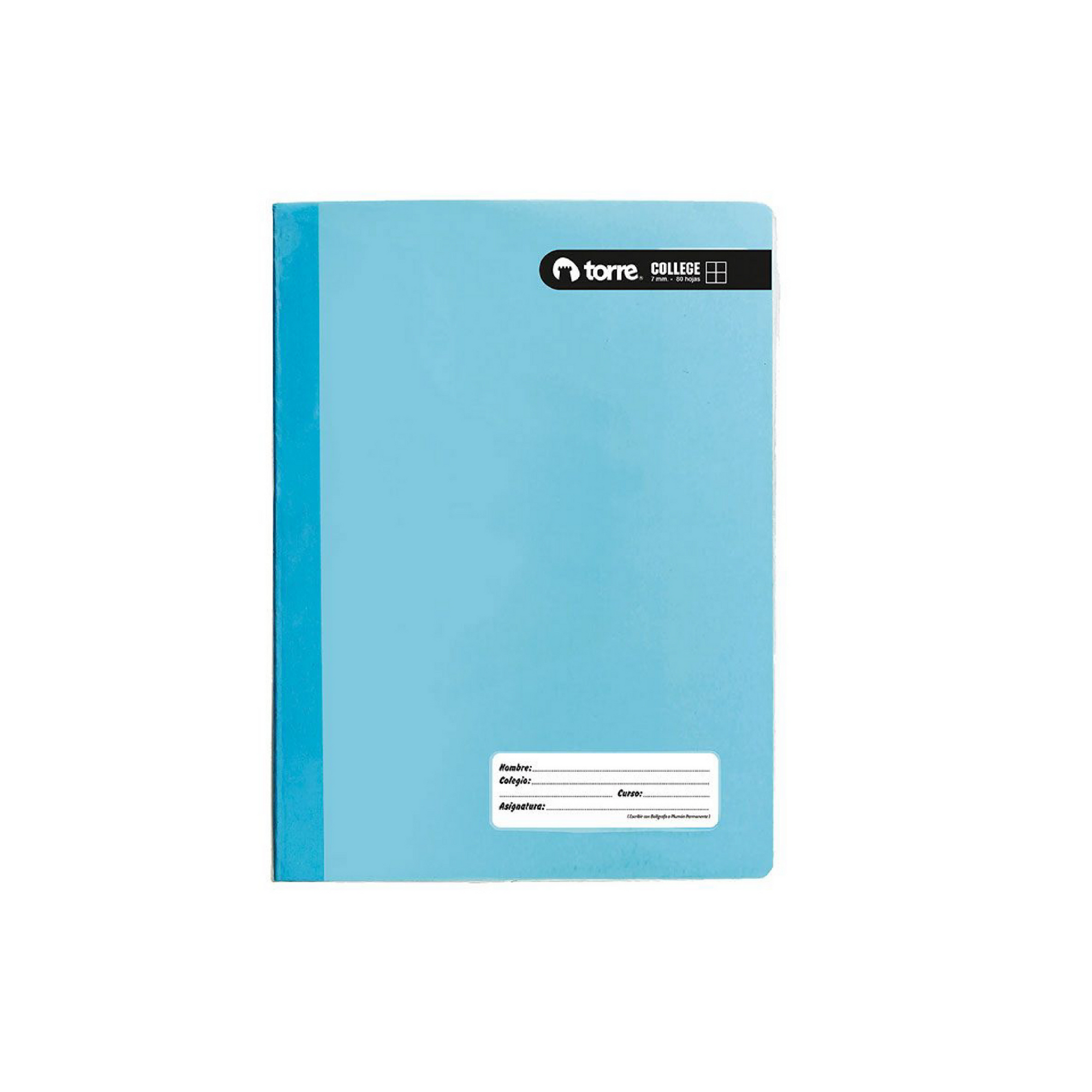 Cuaderno college torre color360 7mm 100hj celeste